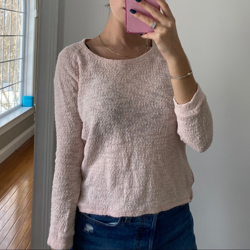 Pink quarter sleeve hollister top